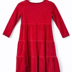 Valentines 💌 Day Hanna Andersson Red Velvet Tiered Dress – Size 110 (4-5T) – EUC
